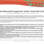 The Meaningful Engagement Toolbox Quick Start Guide